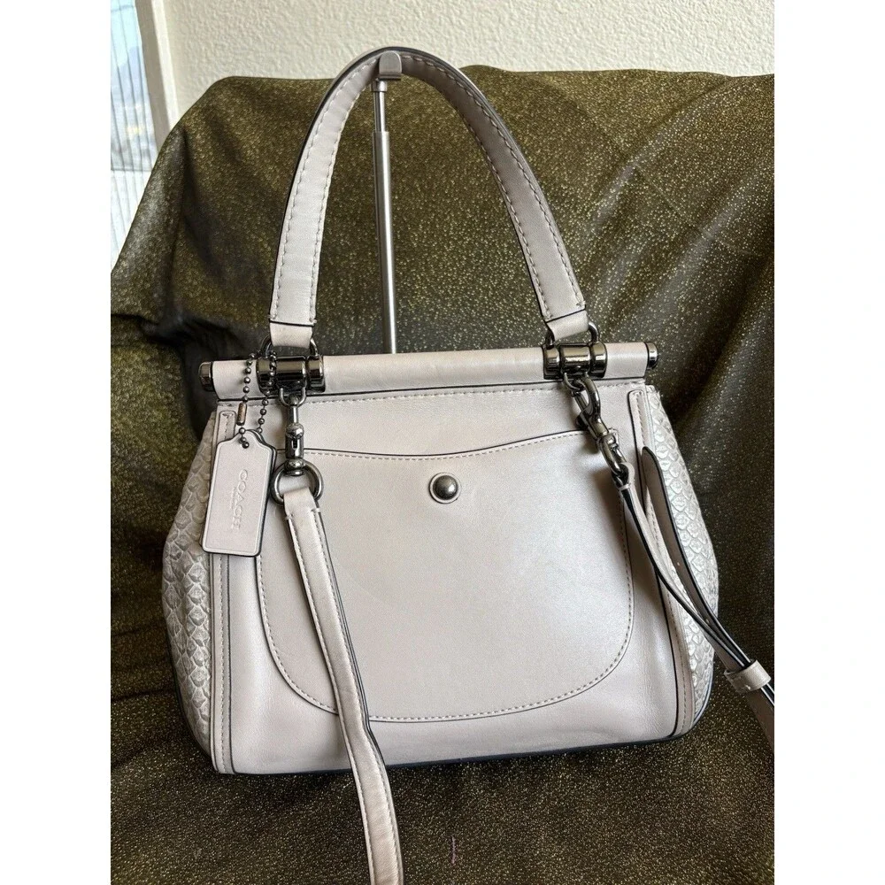 Coach Leather Drifter Top Handle W/Willow Floral Tea Rose off-white Limited Edit